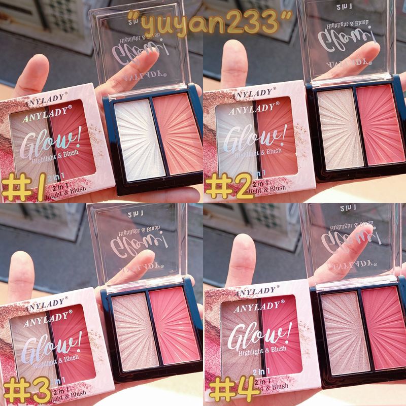 PROMO ECER!!!HIGHLITER&amp;BLUSHER GLOW ANYLADY 855