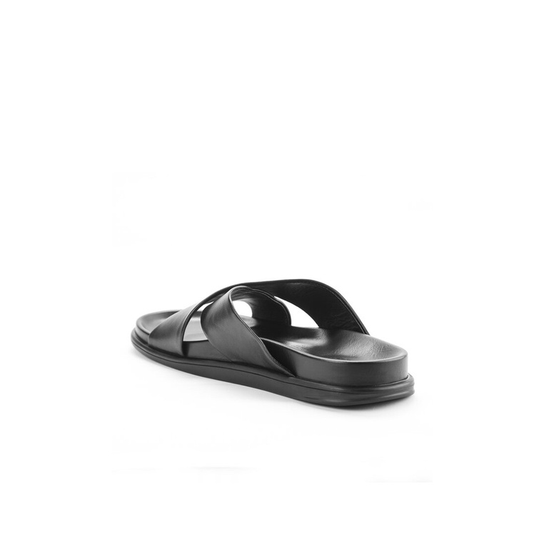 SANDAL SLIDE ANDREW PRIA ORIGINAL CASUAL KULIT BRANDED HITAM ANM03