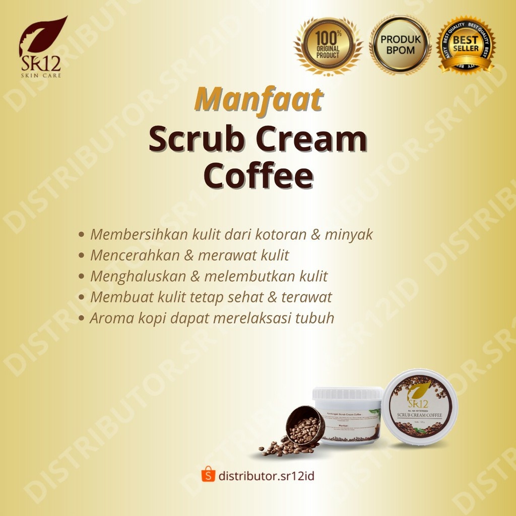 Scrub Cream Coffee SR12 Body Scrub BPOM Lulur Pemutih Badan Penghilang Daki