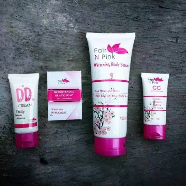 Paket lengkap  100% ORIGINAL FAIR N PINK (HAND&amp; BODY SERUM, DD CREAM, CC CREAM, SABUN BLACK SOAP)