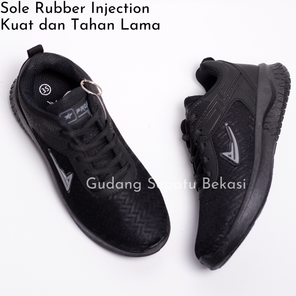 SEPATU ANAK SEKOLAH LAKI LELAKI & PEREMPUAN SNEAKERS CASUAL SD SMP PRO ATT PA 700 HITAM PUTIH-1