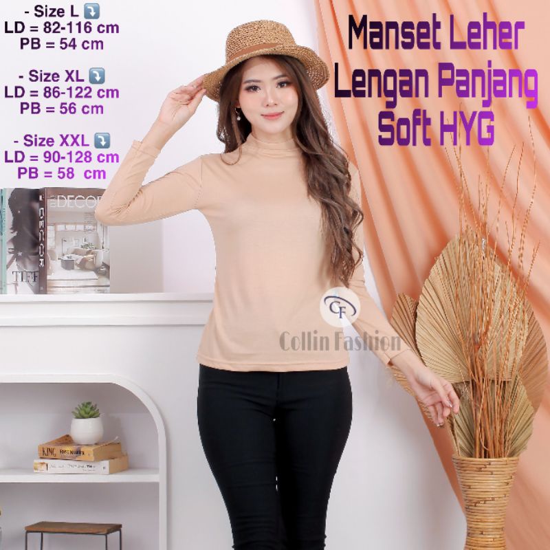 Manset Turtle Neck Lengan Panjang Soft HYG