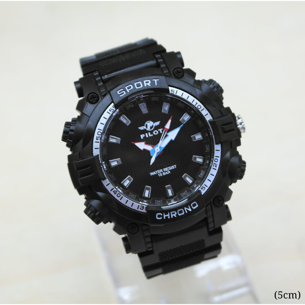 JAM TANGAN ORIGINAL MURAH PILOT CHRONO WR 10BAR