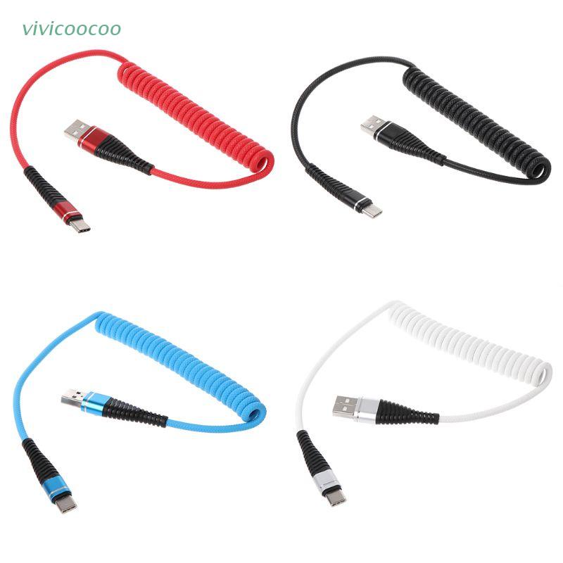 VIVI   1.2m Type-C Fishtail Spring Durable Cord Data Fast Charging Cable For  Samsung Galaxy A7 S8 S9