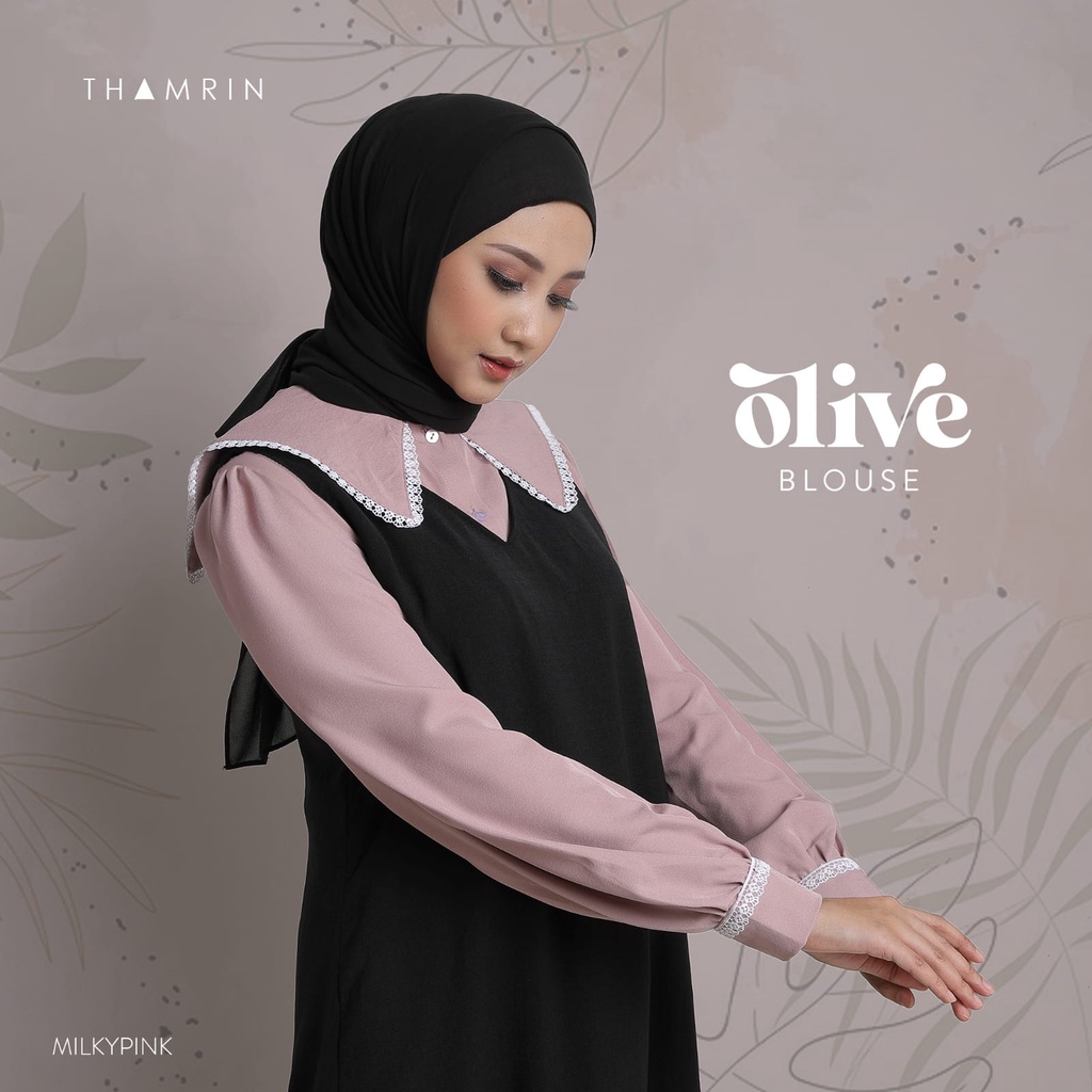 Dress Long Vest Set Kemeja  Blouse Olive Gamis Wanita Ori Thamrin BY ATHIRTEXTILE
