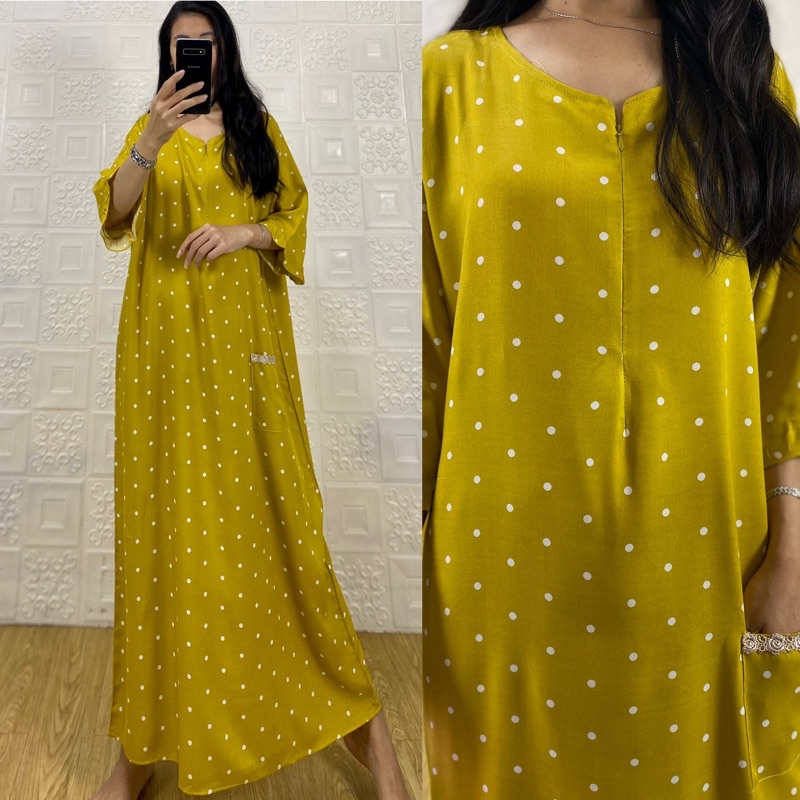 daster tangan 3/4 /tangan 7/8 / busui/panjang viral jumbo /long daster/daster 3/4 /homedress/daster semata kaki/daster gamis-Tk Dot kubus