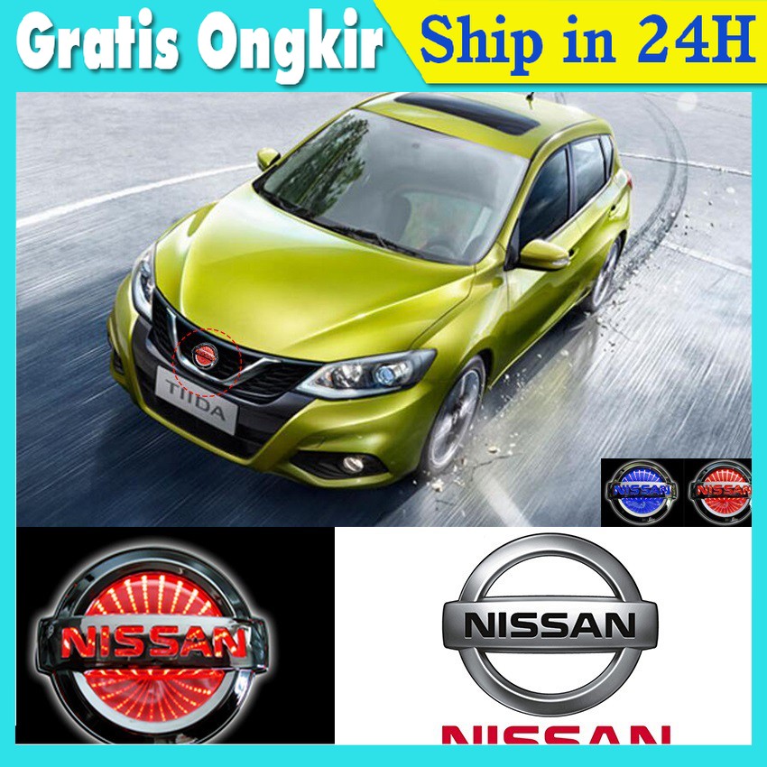 Emblem Mobil Car Logo Nyala Lampu LED Nissan Grand Livina/Serena/Xtrail/March/Navara/Teana