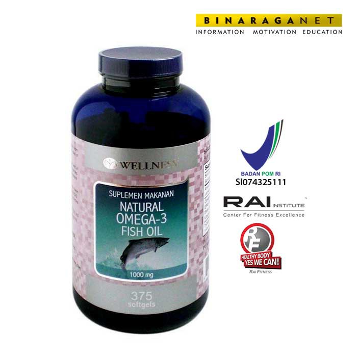 Wellness Omega 3 Fish Oil 1000Mg 375 Softgels