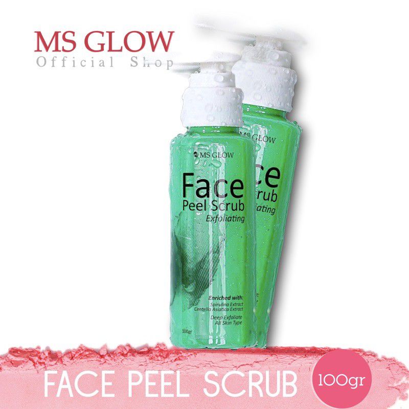 Face Peel Scrub MS GLOW ORIGINAL | SCRUB EKSFOLIASI WAJAH | PENGHILANG KOMEDO