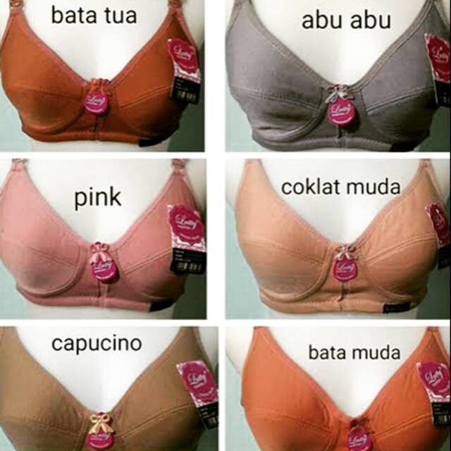 Sport Bra Lutty Kancing Tiga | BH Kait 3 Wanita Dewasa | Tanpa Busa Perempuan Pakaian Dalam | Sguna