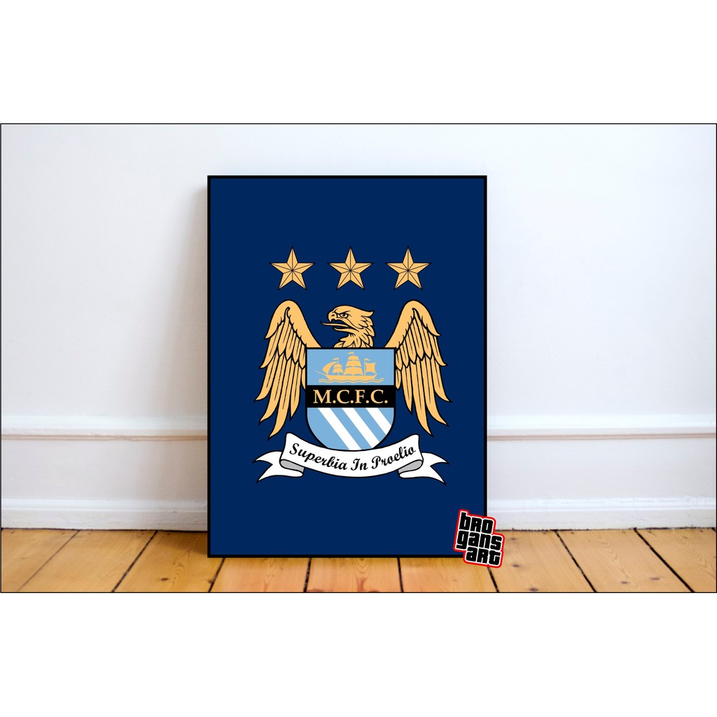 POSTER KAYU MANCHESTER CITY