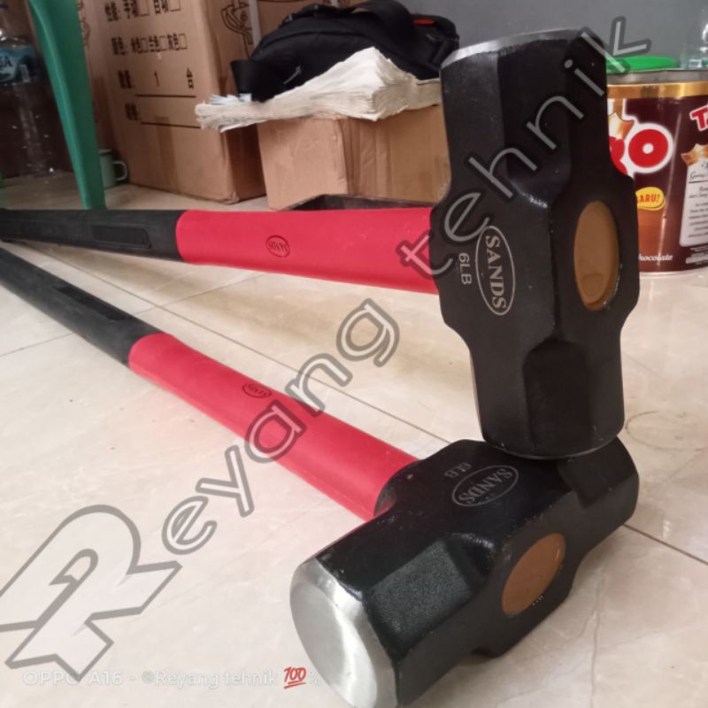 Palu Bodem 3 Kg Sledge Hamer SANDS 6LB Gagang Fiber Sarung Karet
