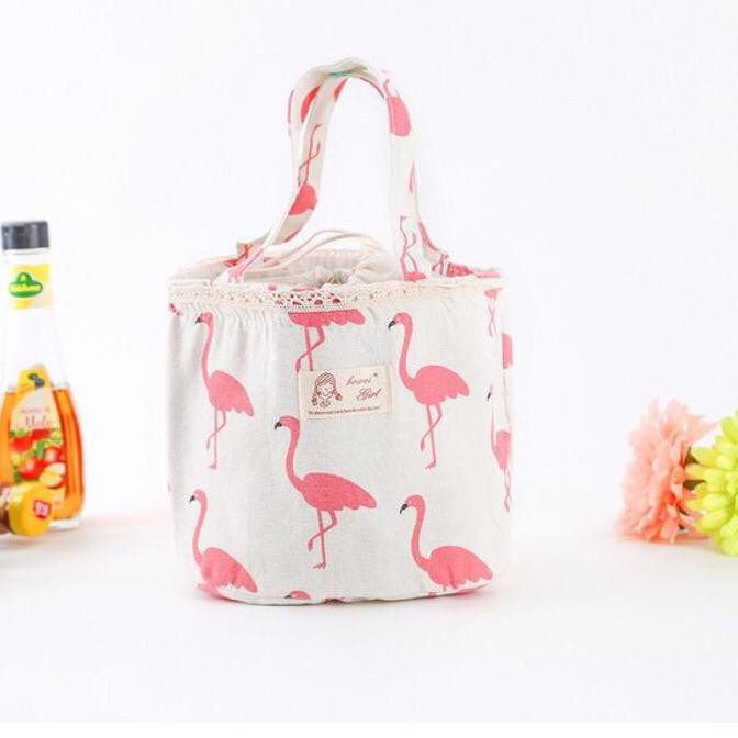 WKB EDW 953 Organizer Lunch Bag Canvas Animal Tas Bekal Kanvas Motif Hewan Lucu Bahan Linen .