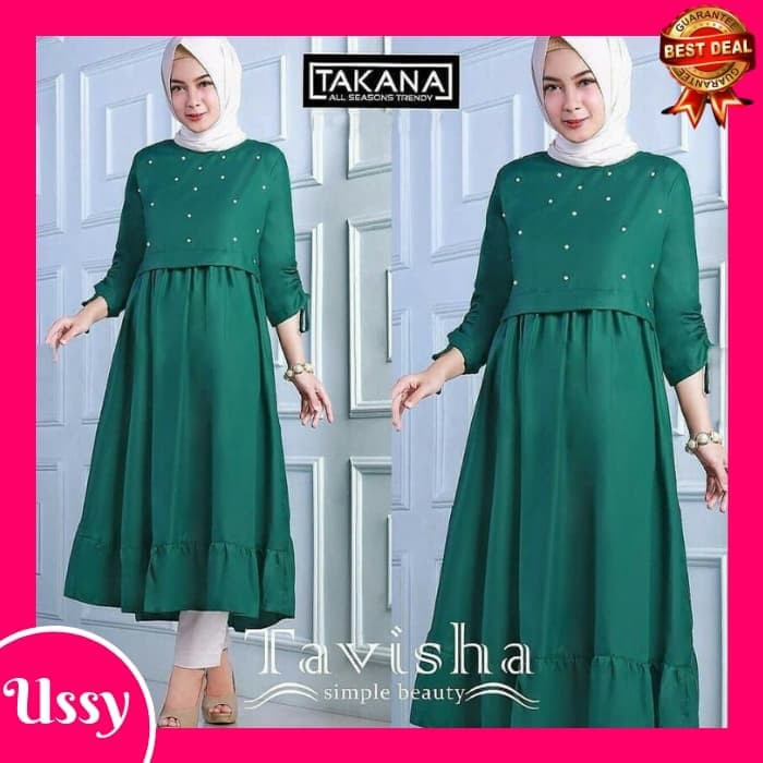 Baju Atasan Long Tunik 953 - Long Tunik Wanita 953 - Hijau Promo