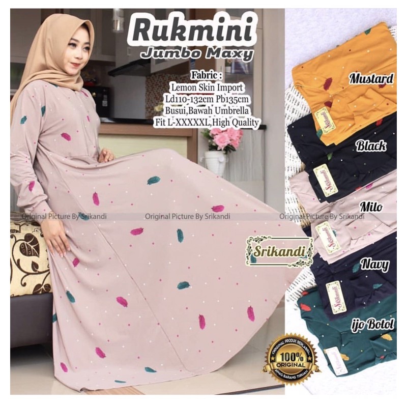 Rukmini Maxy - Gamis Lemon Skin Premium Busui - Rukmini Jumbo Maxy / 035 - 5103 / 033-5566