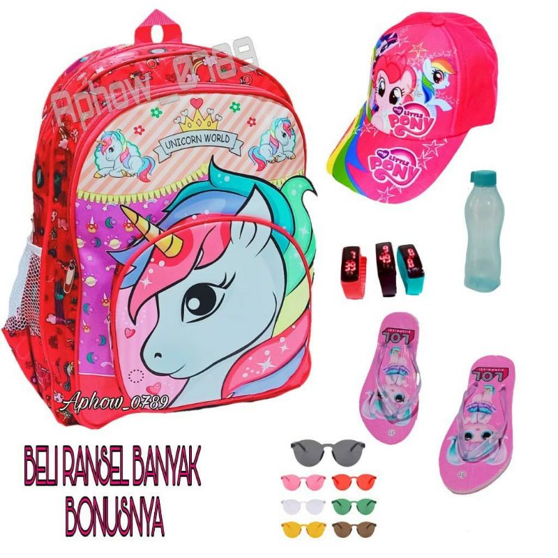 Ransel anak sekolah SD bt21 tas karakter kuda pony/bt21/LOL