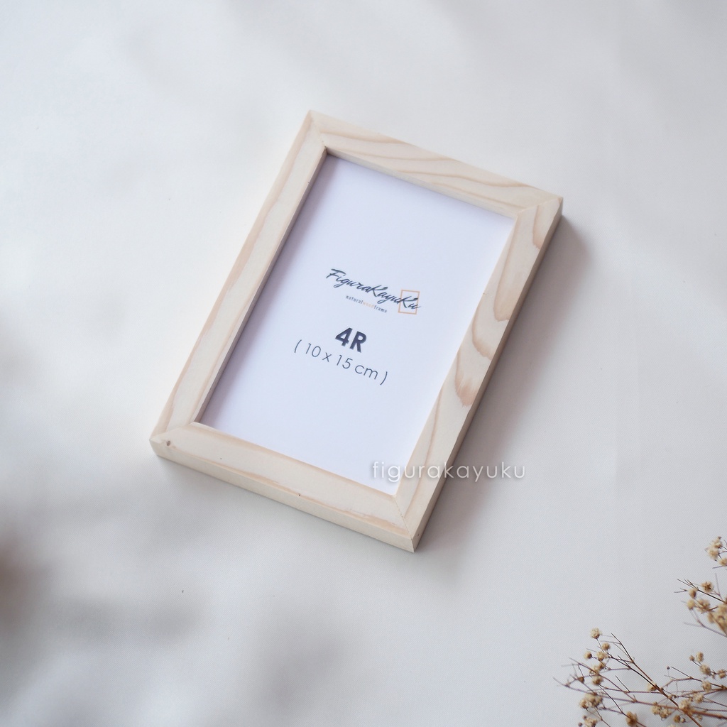 Bingkai Foto 4R 10 x 15 Cm / Figura Kayu Dengan Kaca / Pigura Kayu Jati Belanda