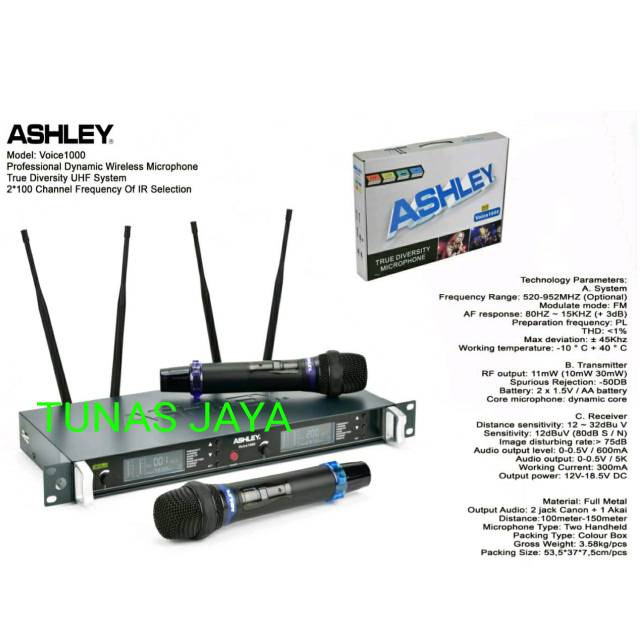 MIC WIRELESS ASHLEY VOICE1000 MIC WIRELESS ASHLEY VOICE 1000 ORIGINAL ASHLEY VOICE1000