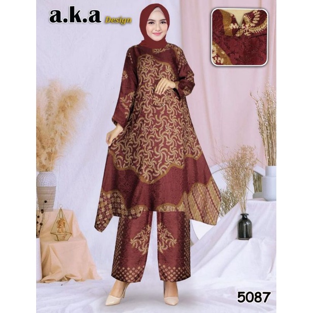 STELAN CELANA BATIK VISCOSE PREMIUM SEMI SUTERA KODE 5087 // SET DRESS PESTA