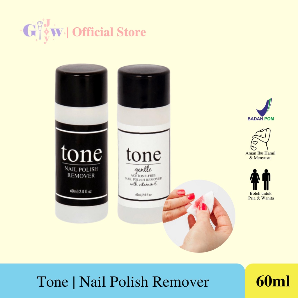 TONE nail remover acetone non gentle pembersih cat kuku penghapus kutek kuteks halal bpom murah termurah asli original pewarna tangan cantik