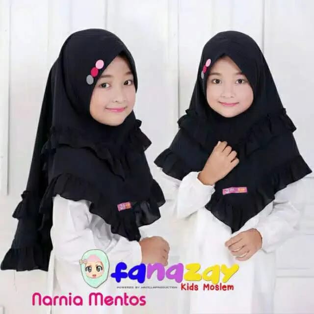 Jilbab Anak Rempel 2 Layer Usia 4-8 Tahun Bahan Jersey Terbaru Termurah / Alody's Collection