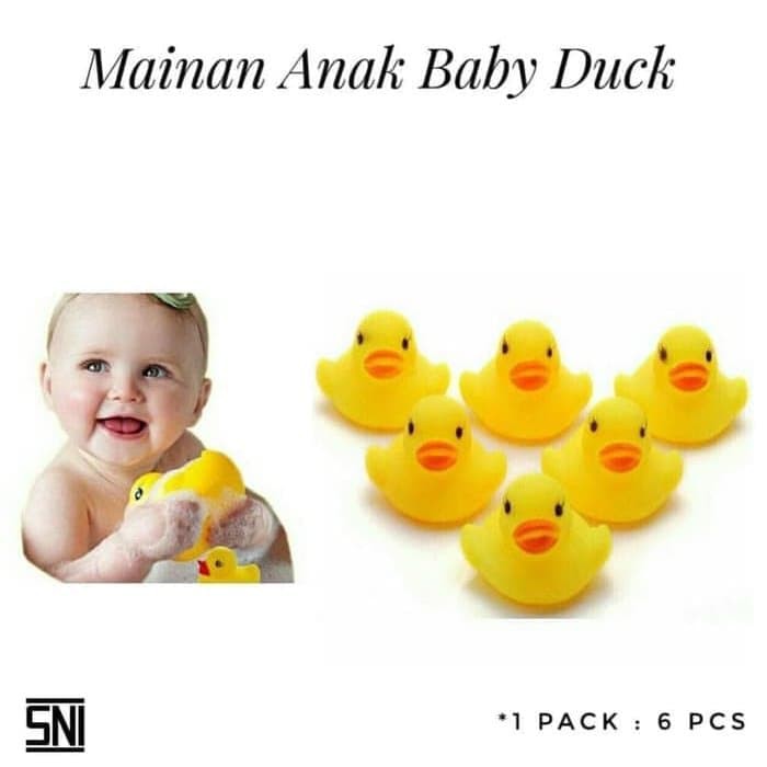 Binatang Karet Anak Bebek 6 pcs / mainan anak mandi / mainan anak - A010