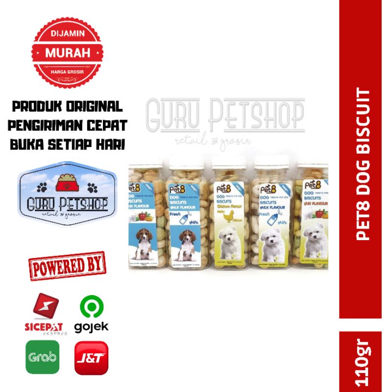 Pet8 Biskuit Anjing 110g / Pet8 Dog Biscuit 110gr / Snack Anjing / Biskuit Anjing