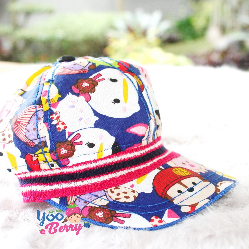 YooBerry Topi Bayi Ripped Karakter Kartun Anak dengan Karet Berry Mart