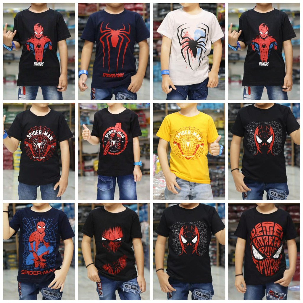 Big Sale Kaos Anak Laki Laki Murah Olshop Sp1der Baju Anak Superhero Campur Abadi Grosir Shopee Indonesia