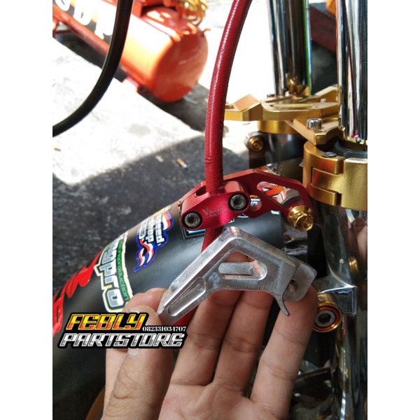 BREKET PANGKON CNC SELANG REM DEPAN CB GL MP TIGER GL100 NINJA BREKET KABEL SELANG REM DEPAN PANGKON
