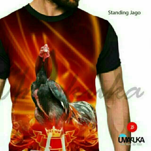 Standing Jago/ kaos ayam Umakuka 3d full print /Grosir kaos distro keren murah / bandung