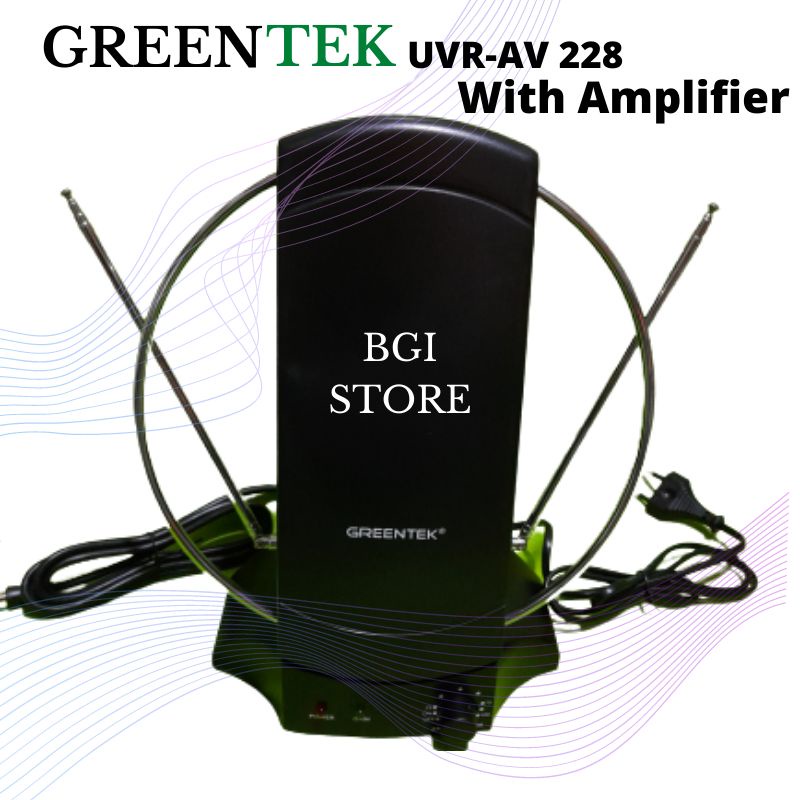 Antena Tv digital antena indoor with Amplifier Greentek free cable 15M