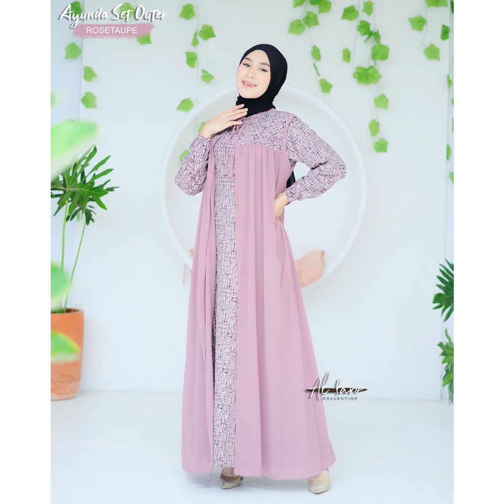 DRESS VENYTA CRINCLE BRUKAT ORI //DRESS PREMIUM SET OUTER AYUNDA BY AL-FARO ORI