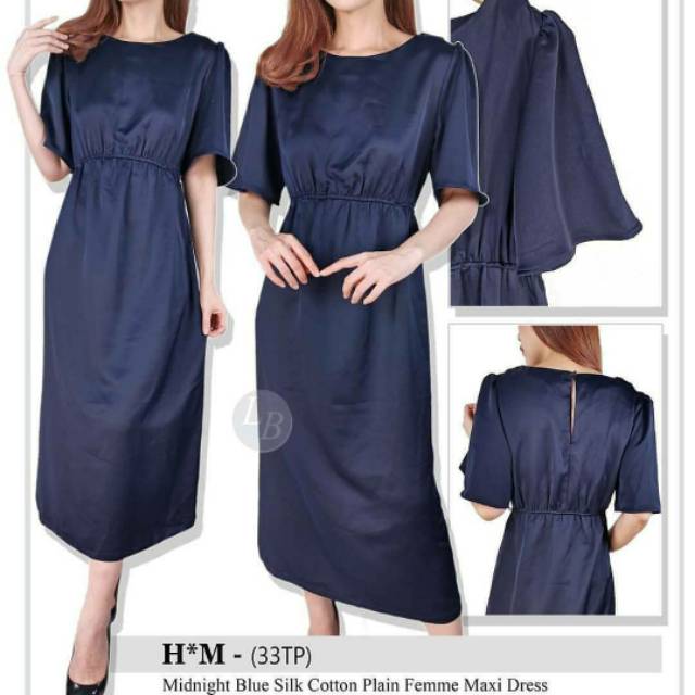 plain blue maxi dress