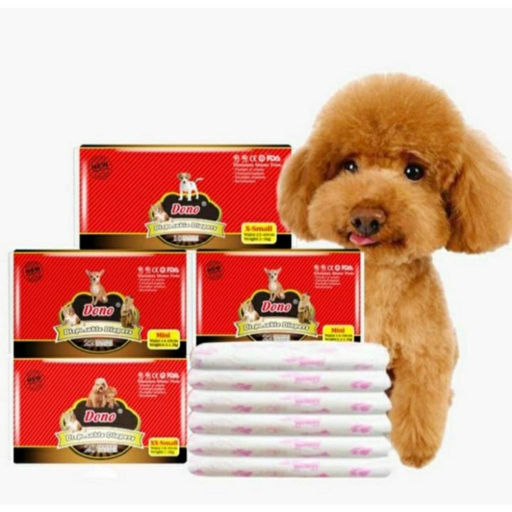 POPOK ANJING PAMPERS ANJING DONO DISPOSABLE DOG DIAPERS SIZE XS S M L