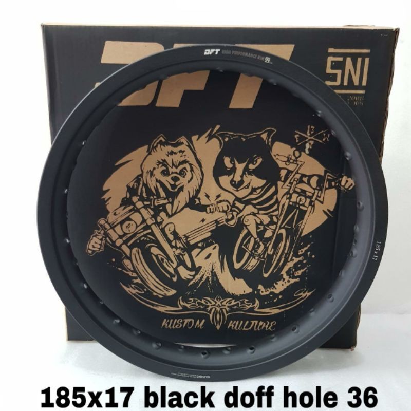 velg pelek dft classic ring 17 hole 36 khusus untuk semua motor hitam doff dan silver doff 185 215 2
