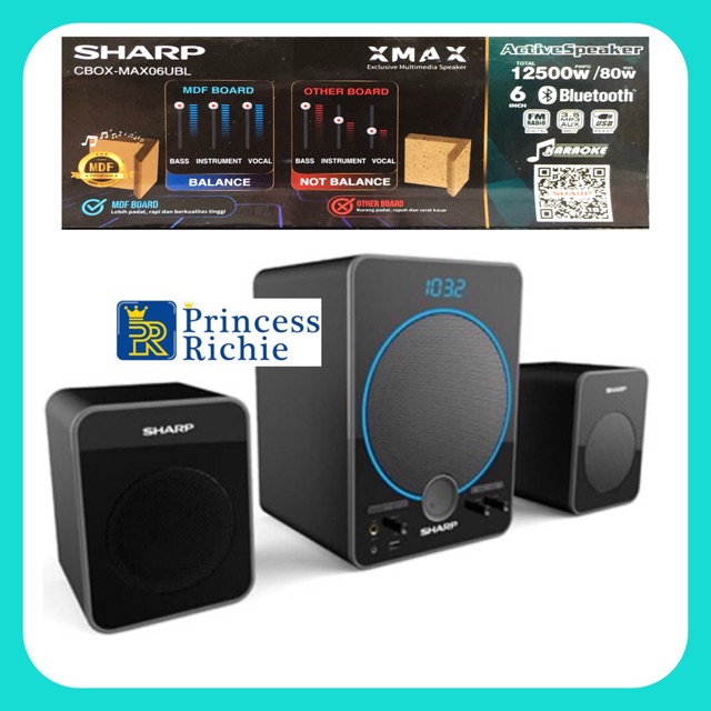 Speaker bluetooth karaoke Sharp CBOX-MAX06UBL