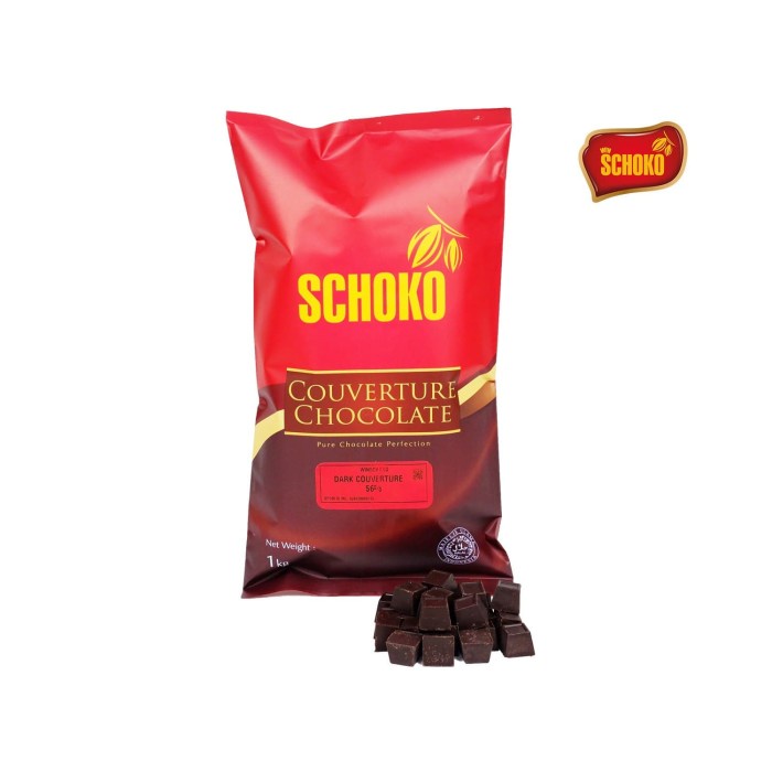 

SCHOKO Couverture Dark Chocolate 56 Cube - 1Kg Coklat Batangan