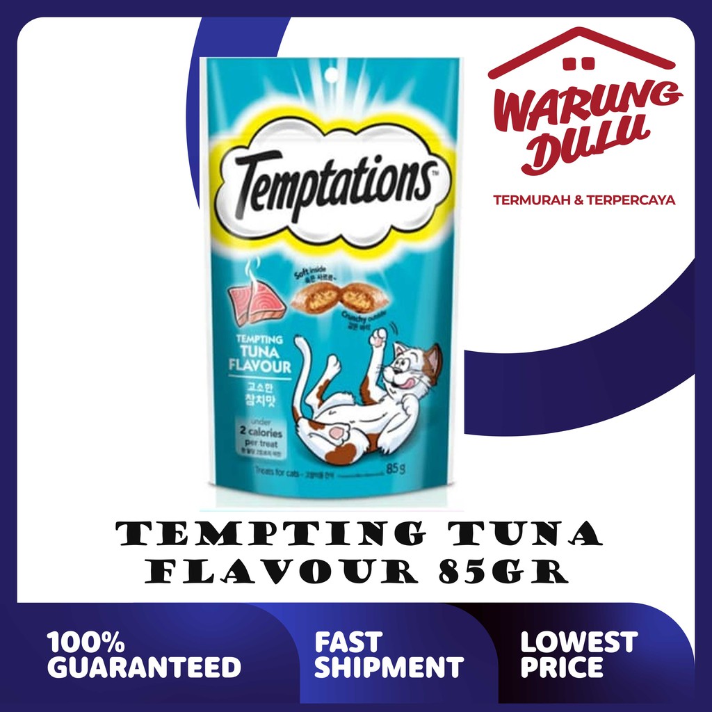 TEMPTATIONS SNACK KUCING TEMPTING TUNA FLAVOUR 85GR