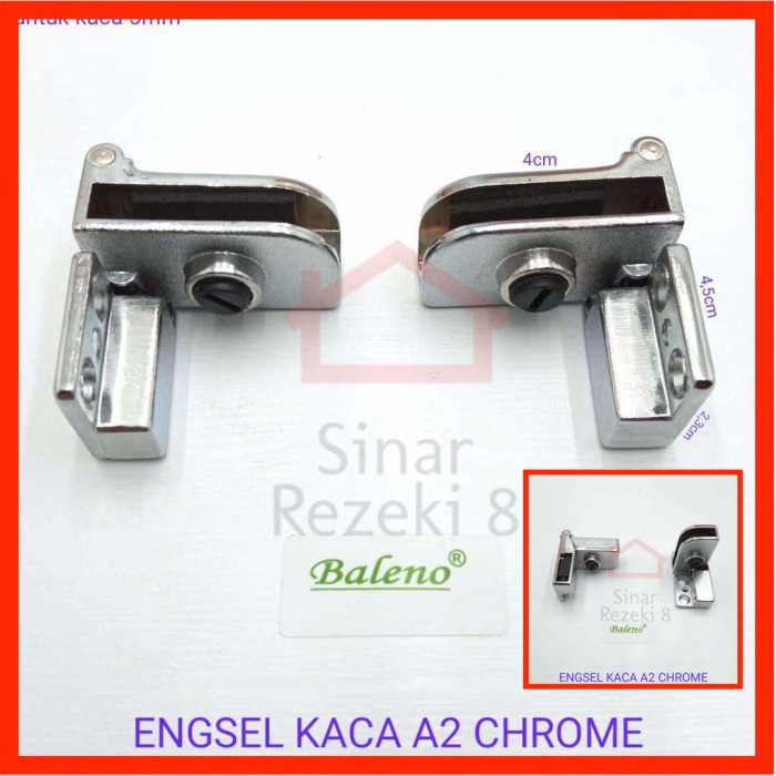 Engsel Kaca ke Kayu A2 CH Jepit / Skrup Samping Pintu Lemari Penjepit