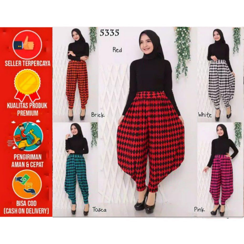 BISA COD /  CELANA PANJANG WANITA CELANA ALADIN BAHAN JERSEY KOREA 5335 / CELANA WANITA / CELANA WAN