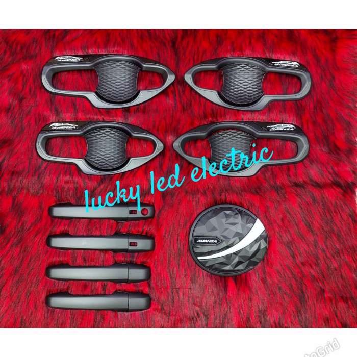 paket mangkok cover handle dan tank cover lis putih avanza 2022 hitam