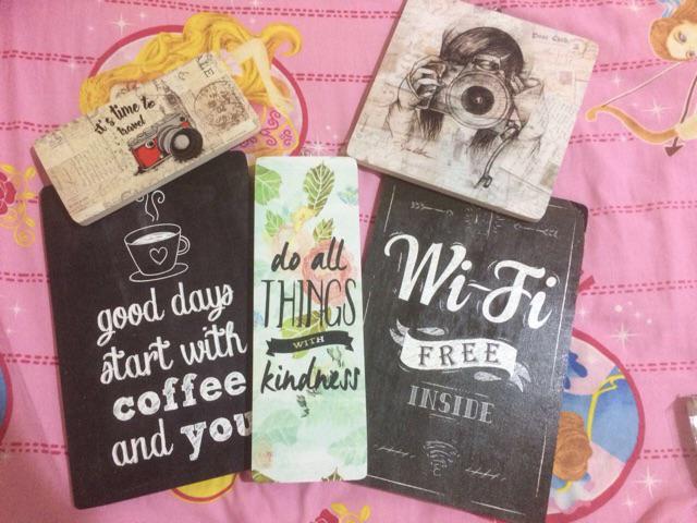 Dekorasi Dinding/poster Kayu / Ukuran Kecil 10x20cm / Time To Trevel