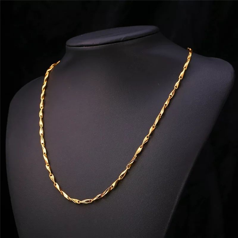 Kalung Titanium Pria Wanita Padi Gold ( COD )