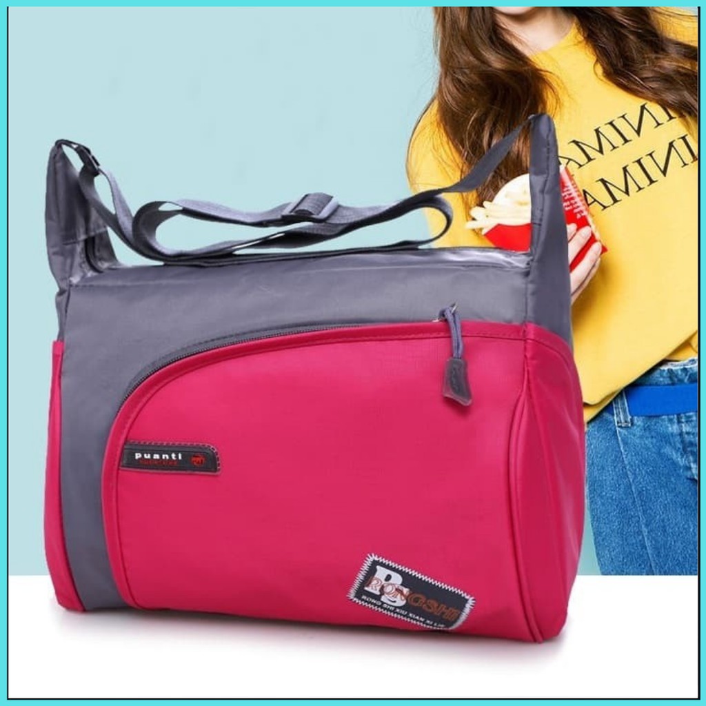 Travel Bag Wanita Anti Air / Tas Olahraga GYM Wanita Import Korea