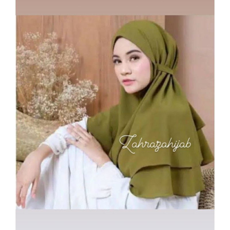 jilbab bergo dua layer diamond strech