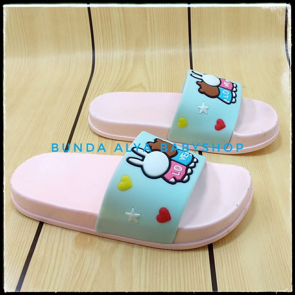 Sandal Anak Perempuan IMPORT Usia 5 Tahun PINK -  Sendal An ak Cewek Elastis Size 31 Karet Anti Licin