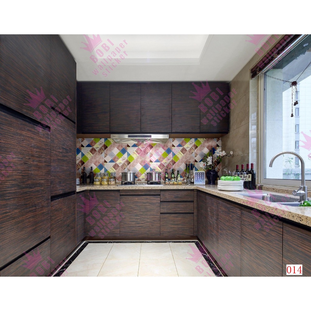 Wallpaper Sticker Dapur Bervariasi Motif / Ukuran 5mx45cm / Termurah dan Berkualitas