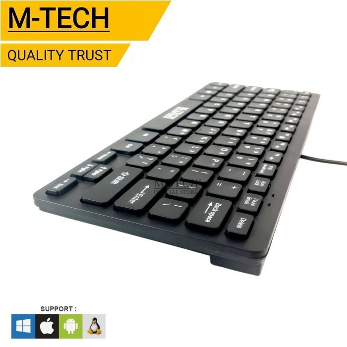 Keyboard USB Mini Wired M-TECH MT-08 Slim Multimedia Mtech MT08