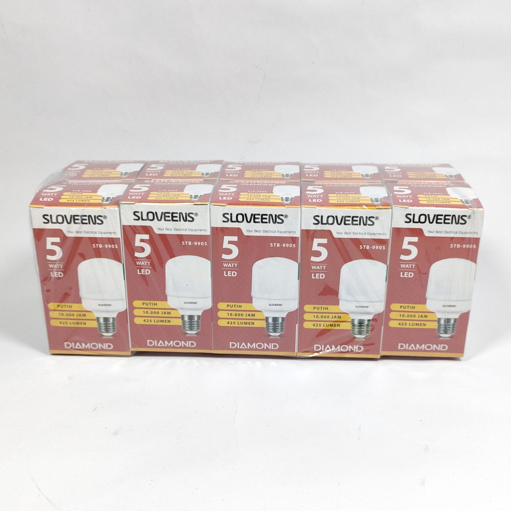 Paket 10 Pcs Sloveens Diamond Lampu Bohlam LED Capsule 5 Watt - Cahaya Putih